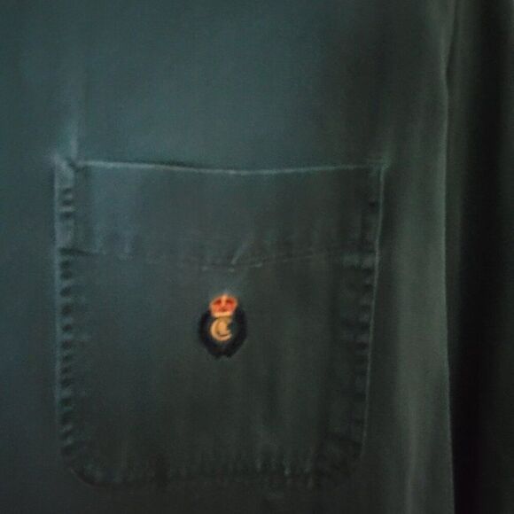 CHAPS Ralph Lauren Large Men's Shirt Cotton Button Down Green Pocket Logo EUC - Picture 4 of 6